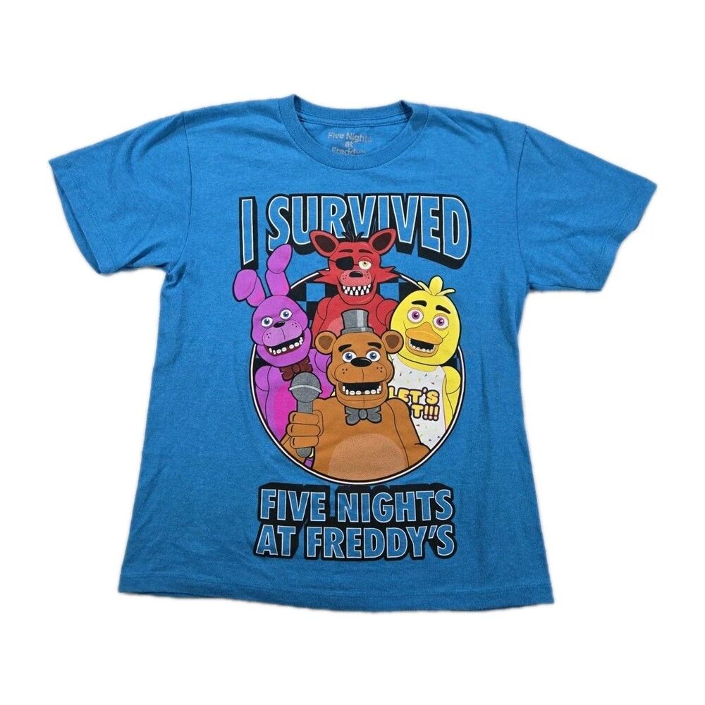 Boys Five Nights Freddys Graphic Short Sleeve T Shirt Blue Small